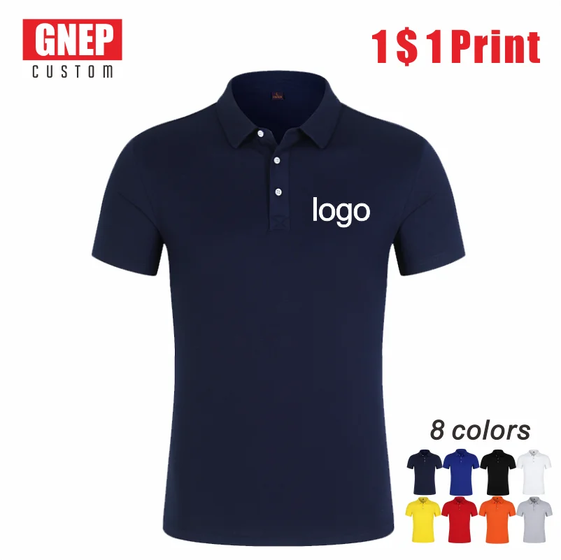 

GNEP2020 new polo shirt business people must have pure color lapel top ins minimalist style all-match clothes can print patterns