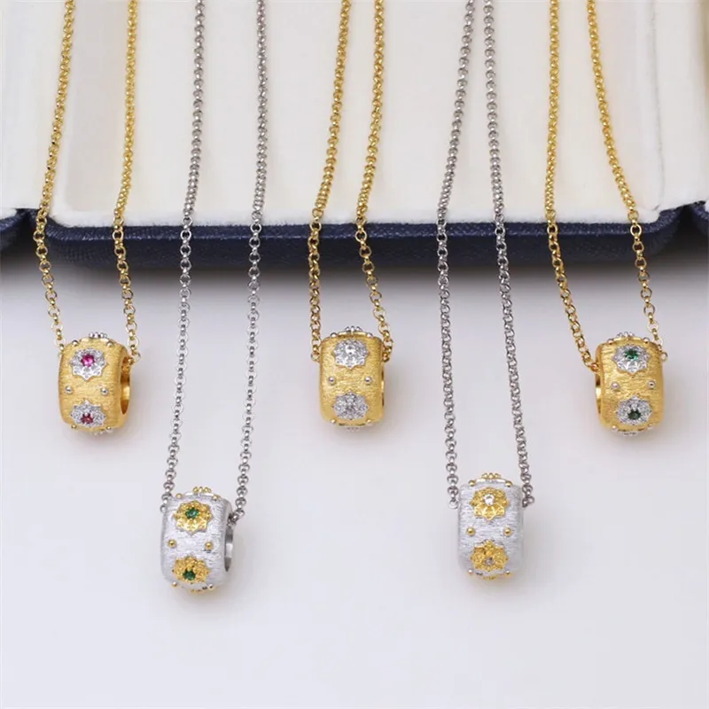 

CMajor 925Sterling Silver Two-tone Delicate Round Snowflake Necklace Sterling Silver Fine Jewelry Valentine's Day Gift for Women