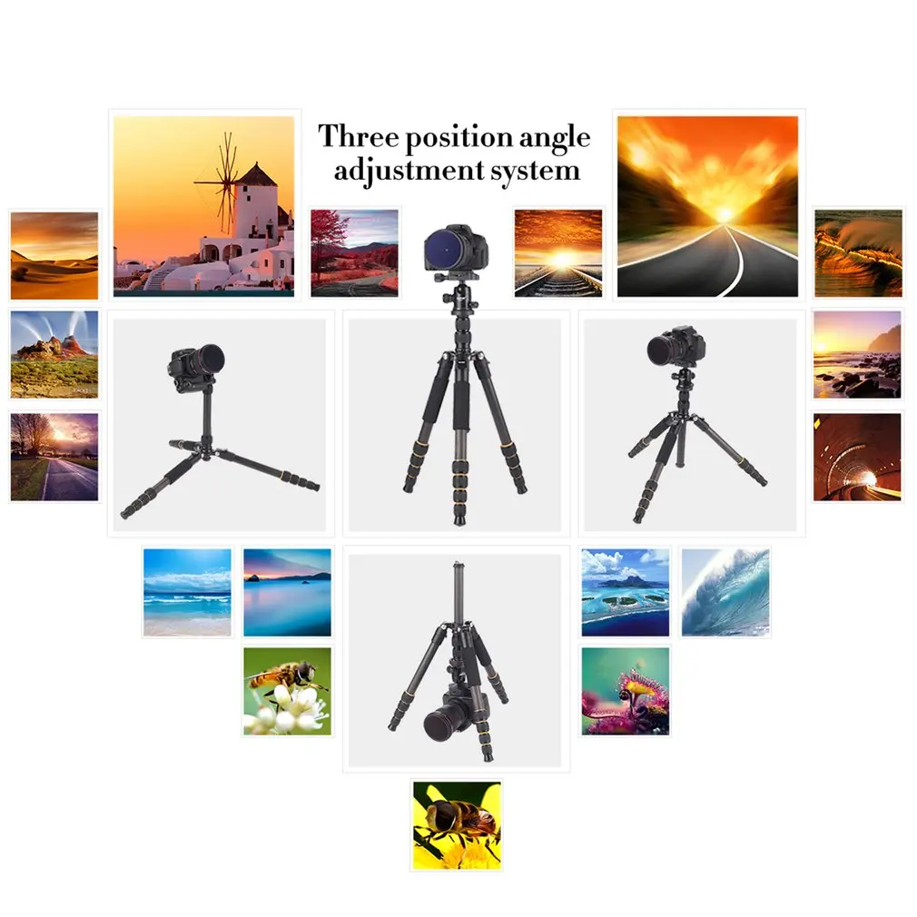 Professional ZOMEI Q666C Tripod Portable Travel Carbon Fiber Tripod Monopod Plastic Ball Head For DSLR SLR Digital Camera