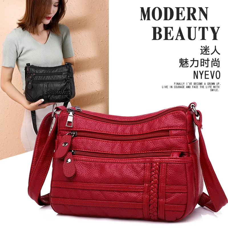 

Fashion Multi-functional Shoulder Bag Light ruan pi bao Large Capacity Outdoor Travel guang jie bao Versatile Casual Shoulder Ba