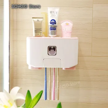 

Bathroom Automatic Toothpaste Dispenser Toothpaste squeezer Wall Paste Mounted Toothbrush holder Bathroom accessories set