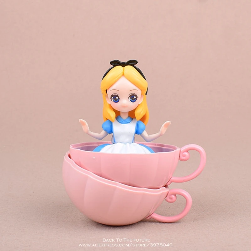 Disney Alice Mermaid Tinker Bell Belle Princess 4 шт./компл. 7 см фигурка аниме мини Коллекция фигурка игрушка модель для детей