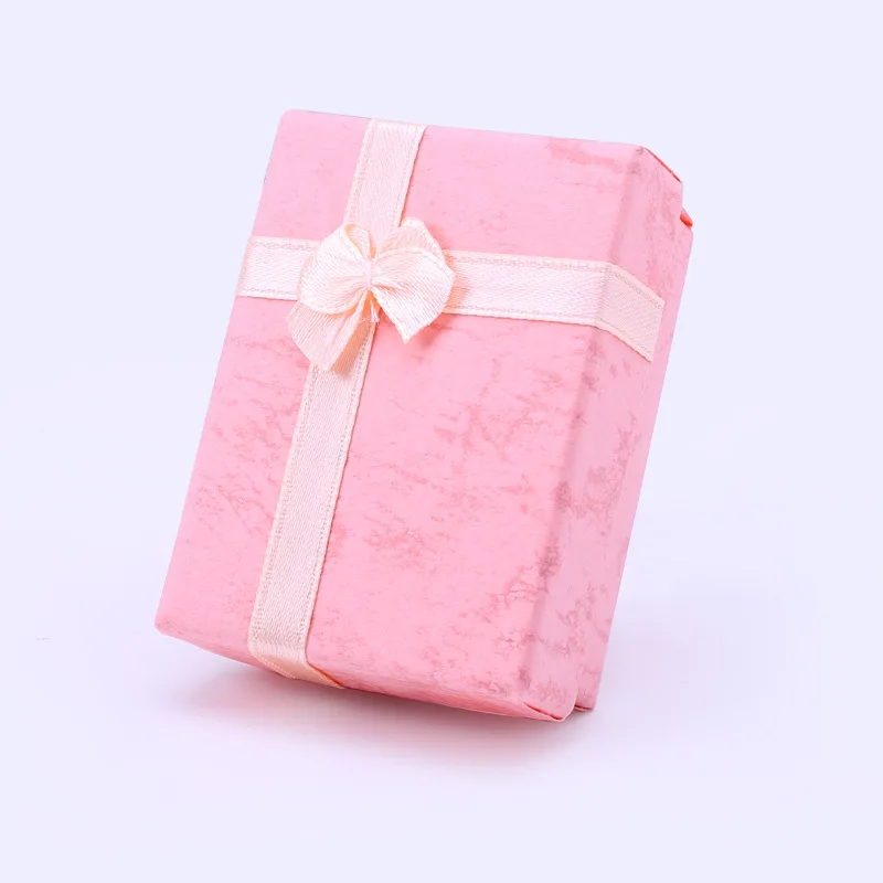 20pcs Paper Gift Box with Bow Cardboard Jewelry Boxes for Ring Necklace Earring Womens Jewelry Packaging Display White Sponge
