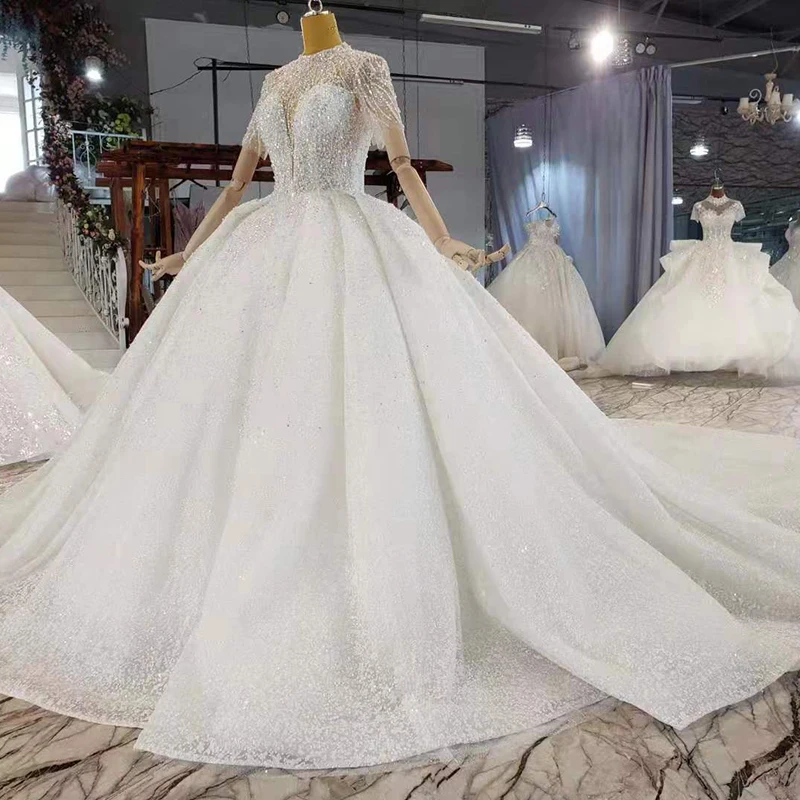 HTL2209 dubai lace ball gown civil wedding dress luxury boho plus size vintage wedding dress party 2021 платье на свадьб у 4