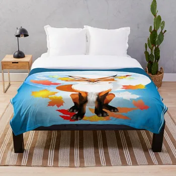 

Soft Blanket for Bed Sherpa Flannel Fleece Blanket Home Travel Sofa Soft Throw Blanket Fall Fox And Weir Wolf Moon
