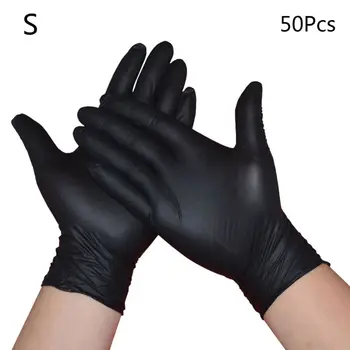 

50pcs Nitrile Disposable Gloves Powder-Free Protective Glove Textured Grip Q6PA