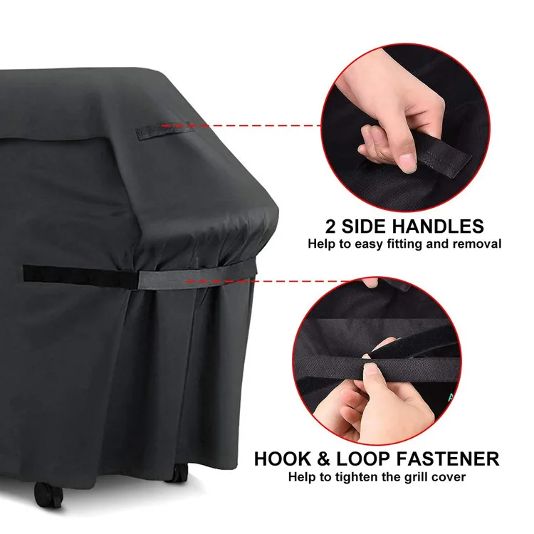 420D BBQ Cover Outdoor Dust Waterproof Weber Heavy Duty Grill Cover Rain Protective Outdoor Barbecue Round