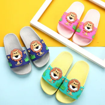 

2020 Cute Cartoon Little Lion Boy Girl Slippers Pvc Slippers Summer Children Beach Sandals Toddler Girls Children Slippers
