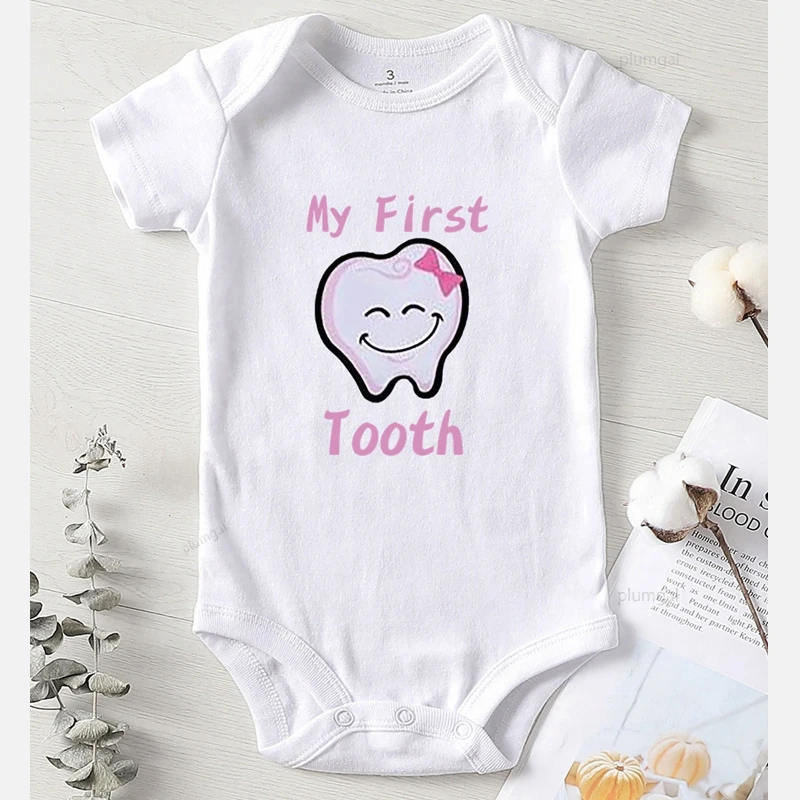 Cotton Bodysuit for Newborns Baby Clothes Newborn Girl Outfit Long Sleeve Toddler Jumpsuit Print First Tooth Baby Girls Clothing Baby Bodysuits are cool