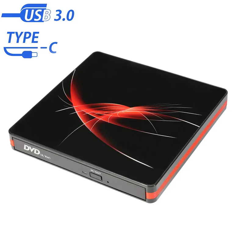 3,0 cd-rw/DVD-RW SATA внешний тонкий чип USB Оптический привод CD DVD rom горелка привод для Mac/ПК/ноутбука/нетбука/планшетных ПК - Цвет: Черный