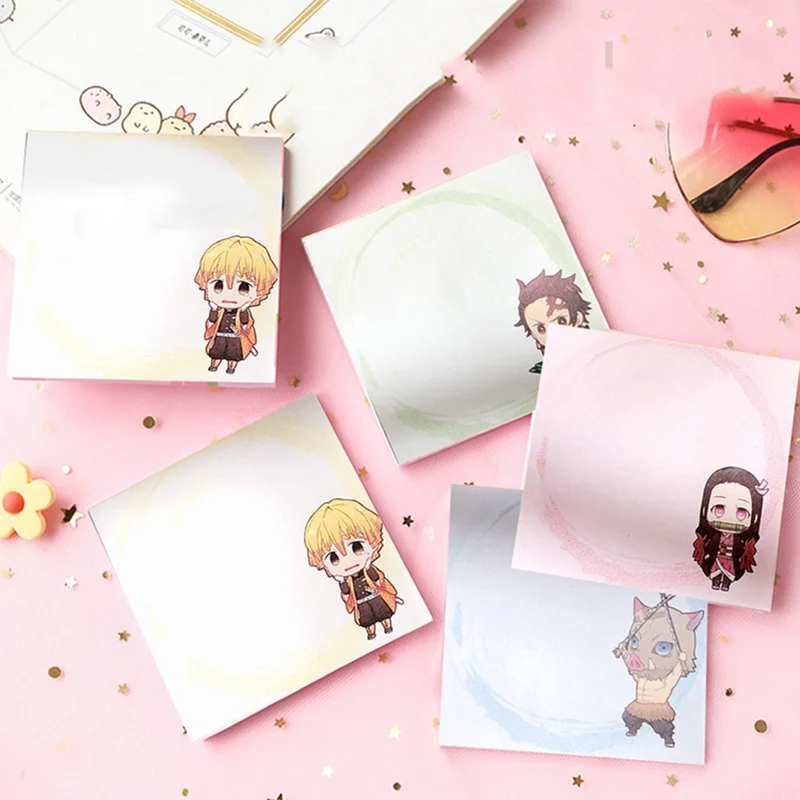 

Demon Slayer Kimetsu no Yaiba Anime Memo Notes Anime Mini Sticky Notes Book for Student School Office Supplies Stationery Gift