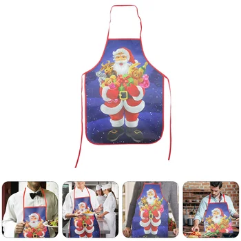 

1pc Christmas Elements Design Apron Cooking Apron for Home Restaurant (White)