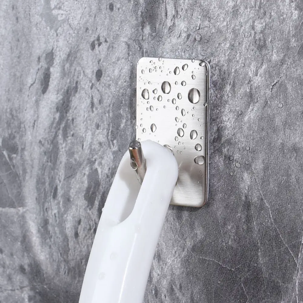 Stainless Steel Hook Adhesive Hooks Wall Hanger Wall Clothes Hook Kitchen Hook Towel Hook Self Adhesive Sticky Kitchen Home Bathroom Key Bag Hanger Storage Hanging Holder Waterproof Towel Rack