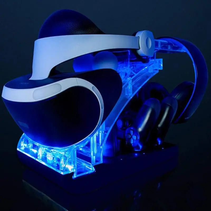 

For PS Move PS4 Controller PSVR Headset Storage Showcase Joystick Charging Dock Station Stand Holder for PS VR MOVE Controller