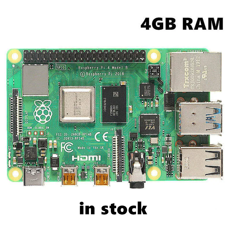Последние Raspberry Pi 4 Model B с 1/2/4gb Ram Bcm2711 4 ядра Cortex-a72 Arm V8 1,5 ГГц Поддержка 2,4/5,0 ГГц Wi-Fi Bluetooth 5,0