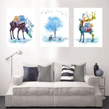 

Watercolor Deer Special shape 5D Diamond Painting Kit Full Drill Paint with Diamonds Pictures Arts Craft for Home Decor