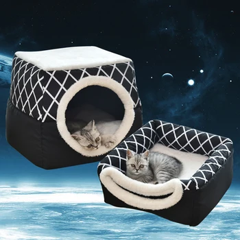 

Aapet Foldable Cashmere Cat Nest Pet Bed House Soft Kennel For Dog Puppy Doghouse Cat Sofa Pet Cave Cat Kitten Mat Pet Supplies