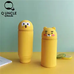 Q UNCLE мультфильм желтый лев Кисть для макияжа трубка для хранения водонепроницаемый косметички силиконовые чехлы для макияжа на молнии