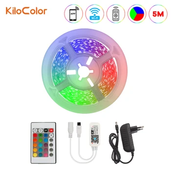 

Led Strip Light SMD 2835 WiFi Controller + 24-Key IR Controller Not Waterproof 5M Mobile APP Control