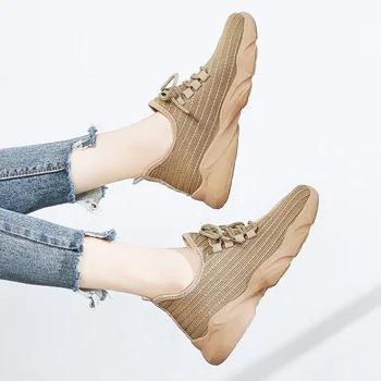 

Tenis Feminino 2019 New Design Gym Tennis Shoes Women Athletic Fitness Sneakers Flying Woven Air Mesh Net Shoes Flat Sport Shoes