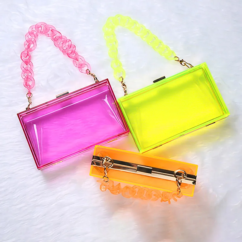 

Women Fashion Clear Jelly Bag Luxury Designer Handbags Candy Color PVC Messenger Shoulder Bag 2020 Transparent Tote Bags Purse