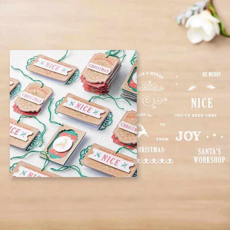 

JC379 Christmas JOY Metal Cutting Dies and stamps For Scrapbooking Paper Card Crafts Album Embossing Decoration Model