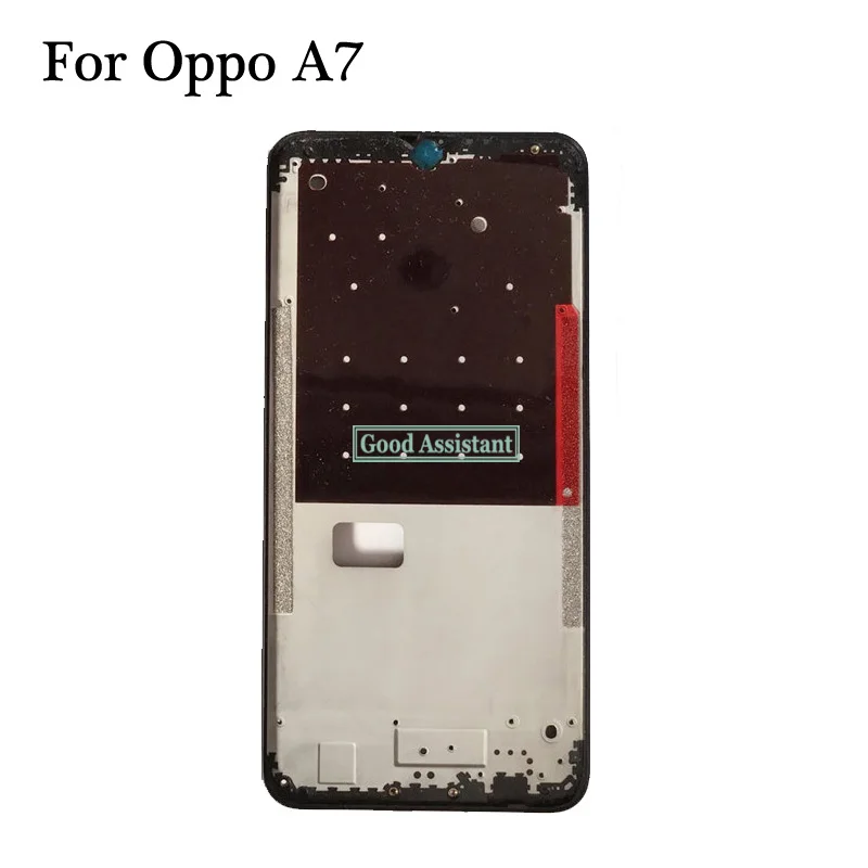 Черный 6,2 дюйма для Oppo A7 AX7 передний корпус шасси пластина ободок ЖК-дисплея Лицевая панель рамка(без ЖК-дисплея