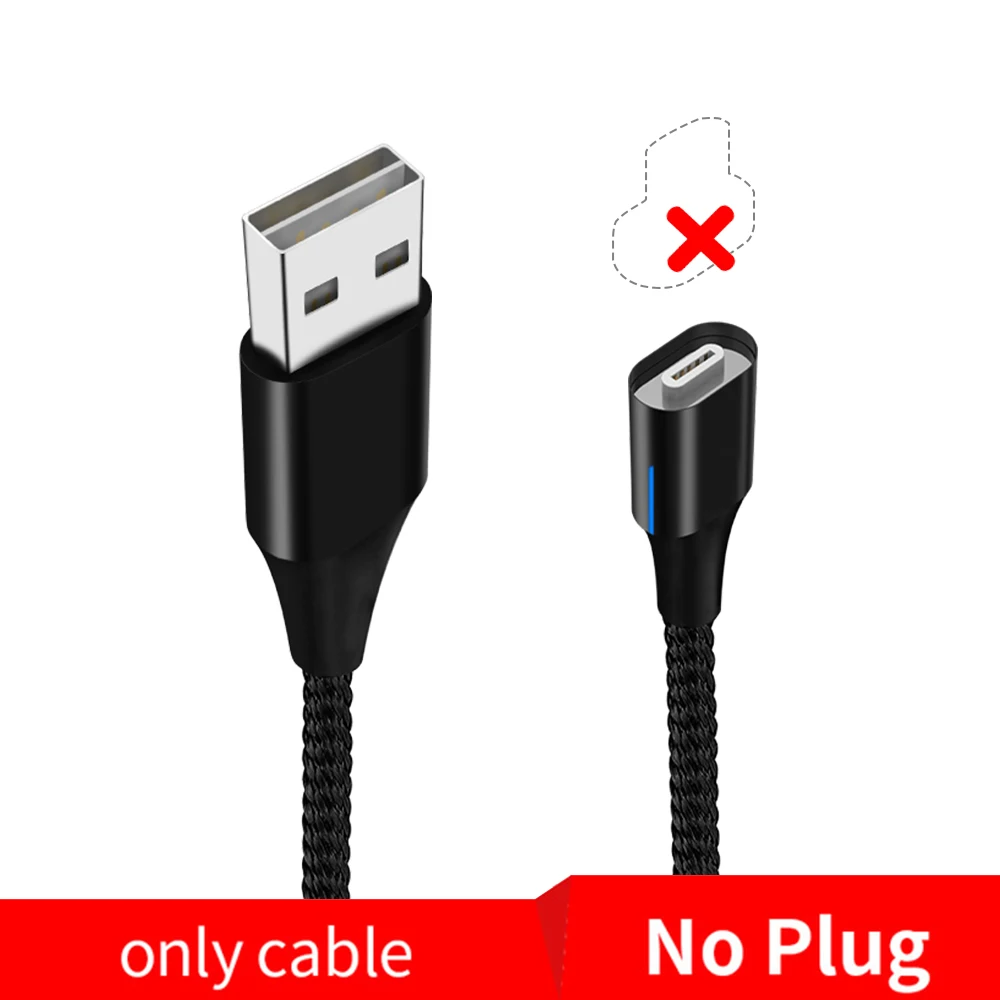 Магнитное зарядное устройство Micro USB кабель Магнитный зарядный шнур для samsung S7 для Redmi Note 5 магнитные кабели Micro usb зарядный кабель - Цвет: Only Black Cable