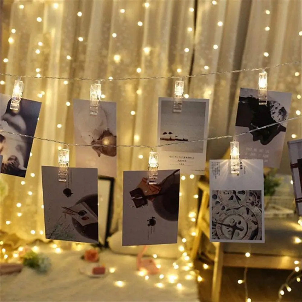 

Photo Garland New Year Decoration 2024,Clips String Lights,Battery-Powered 3/6/10M For Christmas Xmas Home Decor