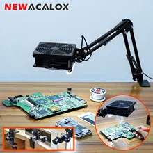 

NEWACALOX 220V Desk Clamp Solder Smoke Absorber Remover Welding Smoke Exhaust Fan with Energy-saving Lamps 3pcs Filter Sponge