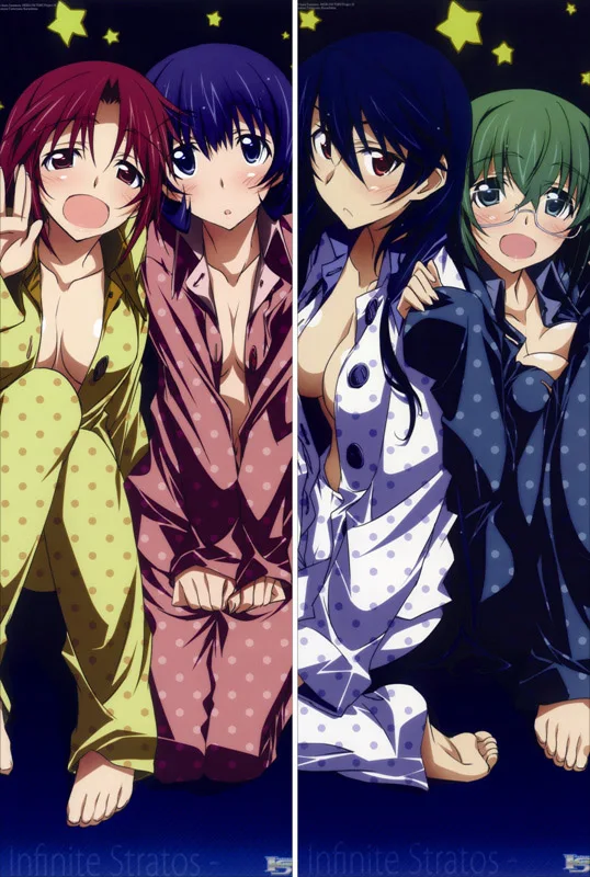 Аниме Infinite Stratos Dakimakura, чехол с персонажами Laura& Huang Lingyin, Чехол на подушку, Charlotte& Houki Hugs, Чехол на подушку - Цвет: S21