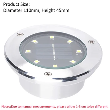 

2PCS Underground Solar Powered Light 8LED Waterproof Outdoor Garden Pathway Buried Lamp Floor Inground Yard Path Landscape Lamps