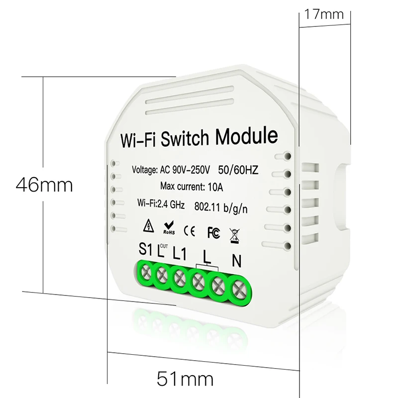 Wifi умный светильник-переключатель Diy выключатель модуль Smart Life/приложение Tuya дистанционное управление, работает с Alexa Echo Google Home 1/2 способ