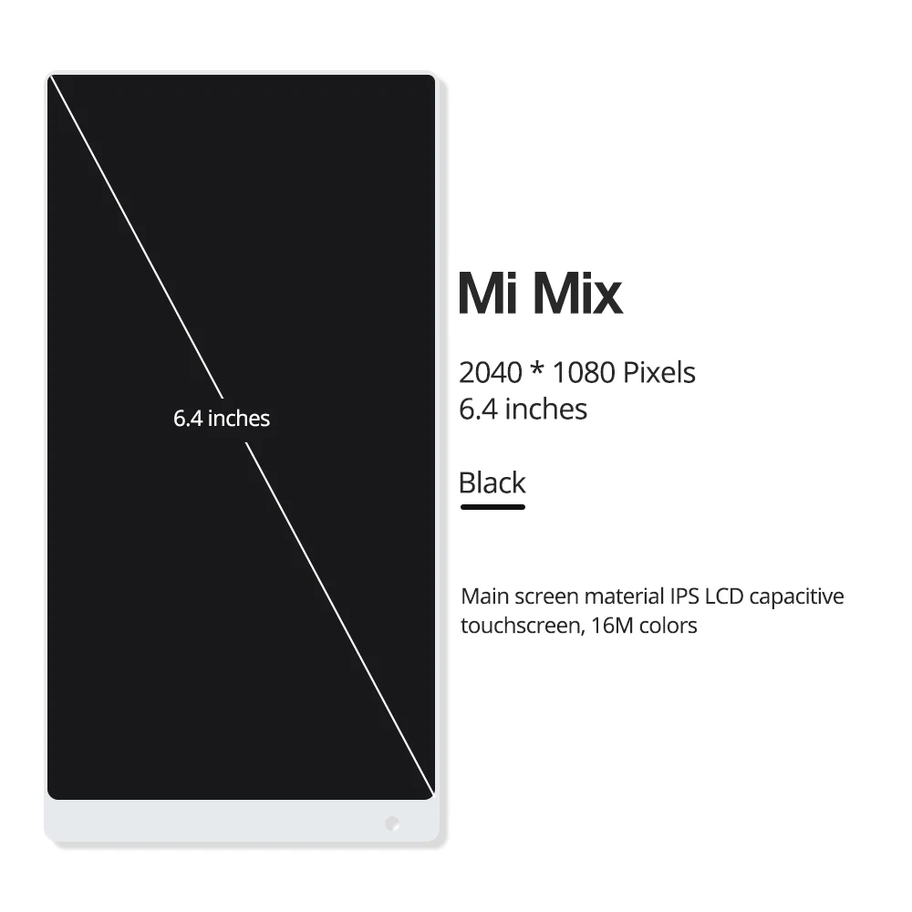 6 4 &quotдисплей для XIAOMI Mi Mix LCD дисплей с сенсорным экраном дигитайзер MI MIX Черный