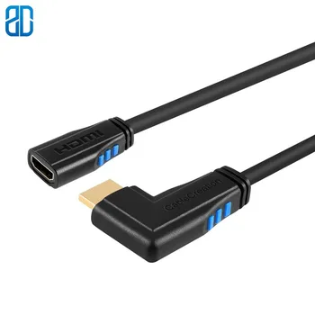 

HDMI 2.0 Extension Cable, Right Angle 270 Degree Vertical Right 4K(60Hz) HDMI 2.0 Male to Female Cable, , Audio Return Channel,