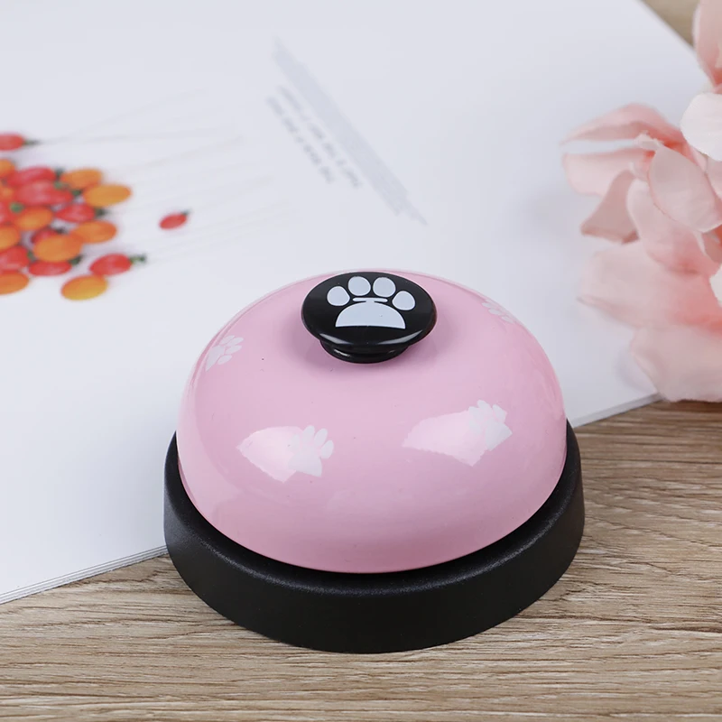 pink 1 шт. милое животное тренировочный колокол игрушки для собак Щенок Собака вызова следы лап звонка для домашних животных - Цвет: pink