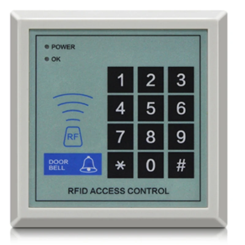ABKT-RFID Keypad Door Access Control System Kit Electric Magnetic Electronic Door Lock Power Supply 5Pcs Key Fobs Full Set Door