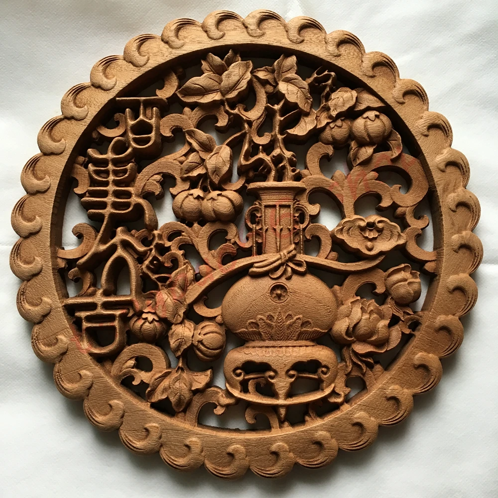 Solid Wood Carving Craft Gift, Home Auspicious Decoration, 26.8cm 4
