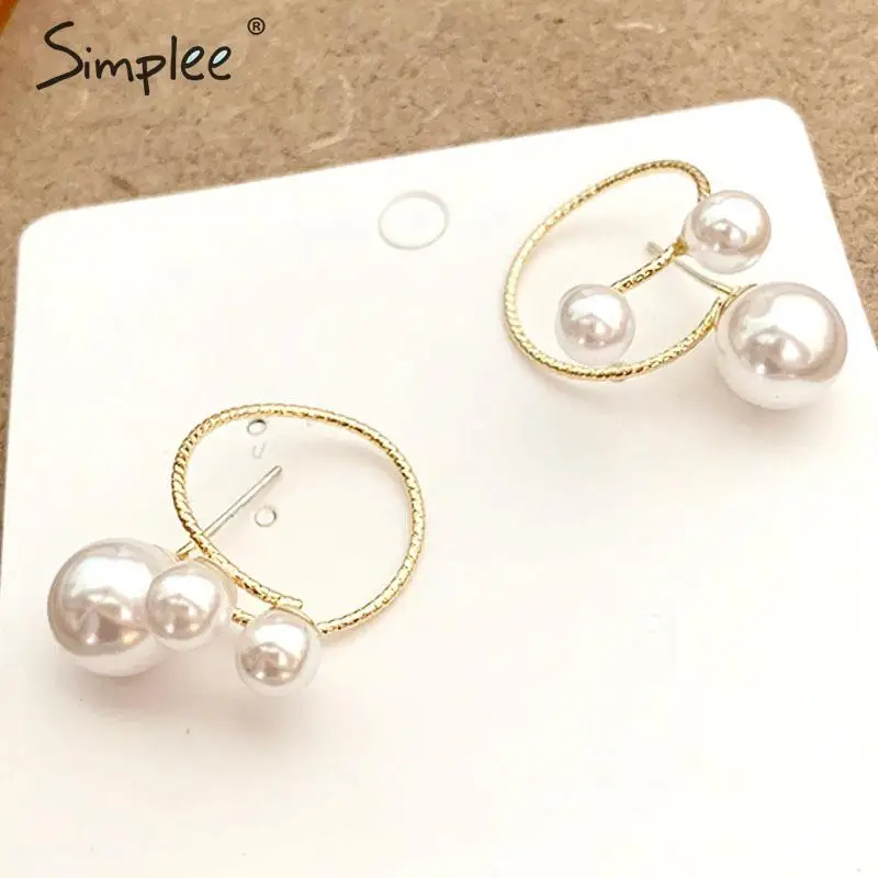 Simplee Vintage ювелирные изделия жемчужные серьги элегантные 3 жемчужные круглые серьги вечеринoe свадьбы уникальные серьги