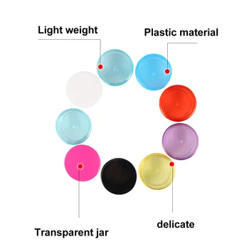 

50pcs 5g Plastic Creams Containers Empty Cosmetic Storage Pots (Assorted Color)