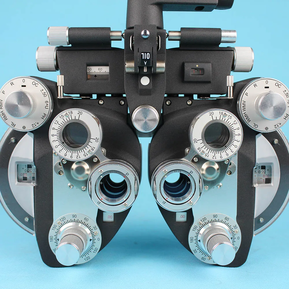 Manual phoropter Optical view tester Vision tester Minus cylinder lenses Black color