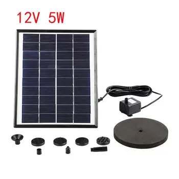 

Solar Power Panel Water Pump Compact Powerful Solar Water Fountain For Small Pond Pool 12V 5W Garden Fountain With 6 Nozzles