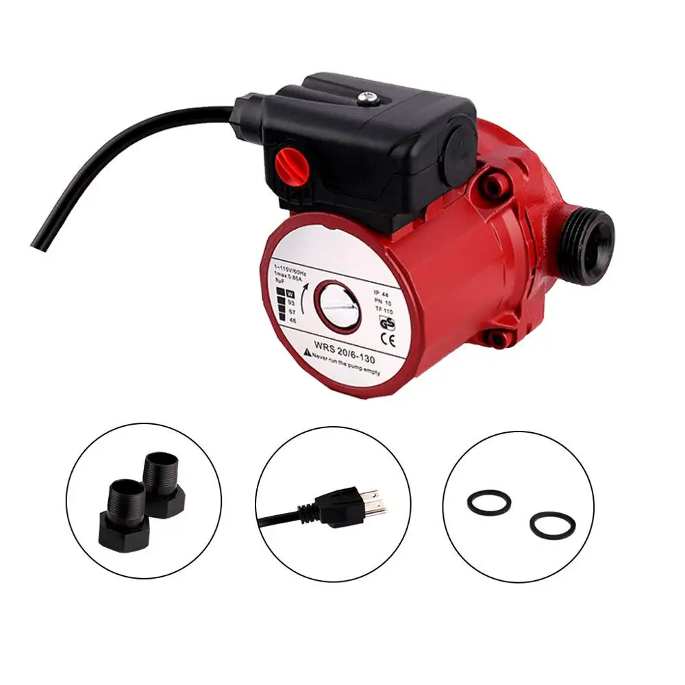 

SHYLIYU RS20-6 1Outlet Pressure Boosting Heat Pump 3-Speed Shielding Home Garden Water Pump Adjustable Control Circulation Pump