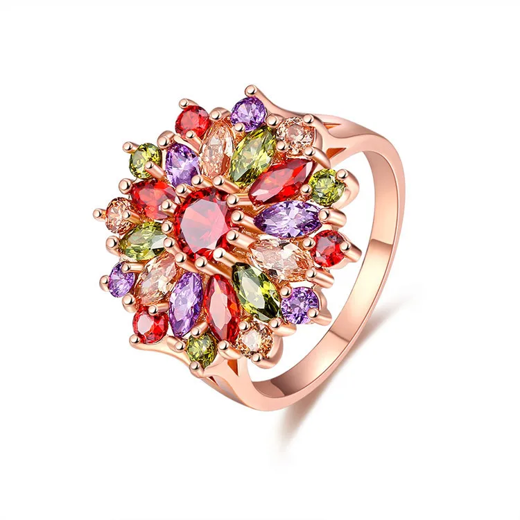 

KERASTASE Accessories New Style Fashion Shine Zircon Color Ring AliExpress Hand Jewelry Hot Models