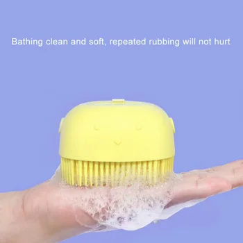 

Silicone Scrubber Dispenses Baby Bath Cleaning Brush And Liquid Soap Dispenser For Babies Toddlers Preschoolers