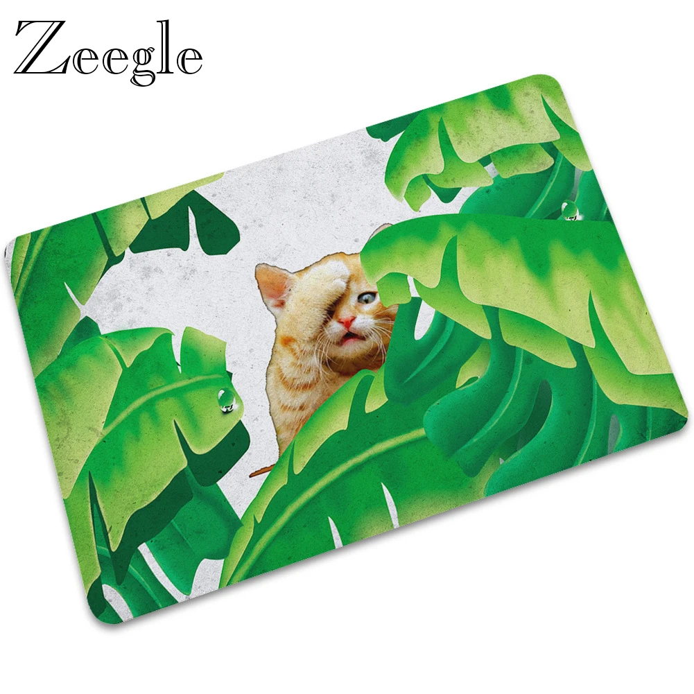 Zeegle Rubber Doormat Anti-slip Shower Mat Bathroom Carpet Waterproof Outdoor Rug Living Room Carpet Washable Foot Mat
