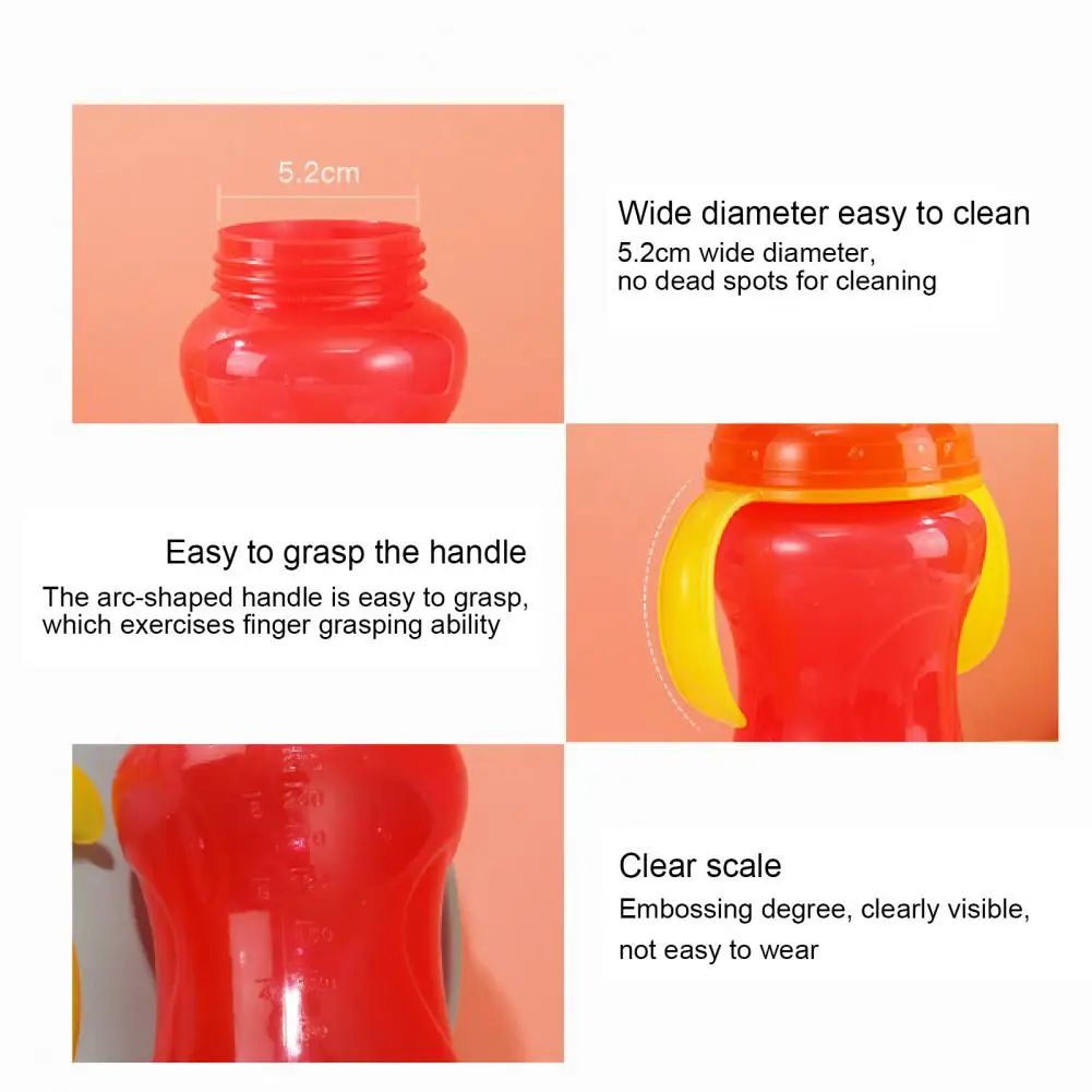 300ml Silicone Baby Sippy Cup with Scale Large Capacity Portable Baby Learner Water Cup Toddler Drinking Supplies