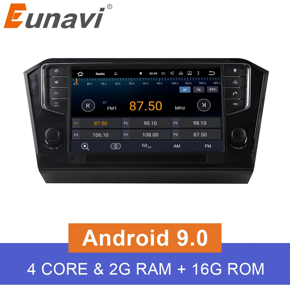 Eunavi 9 ''четырехъядерный сенсорный экран 2 din Android 0 автомобильный Радио плеер для