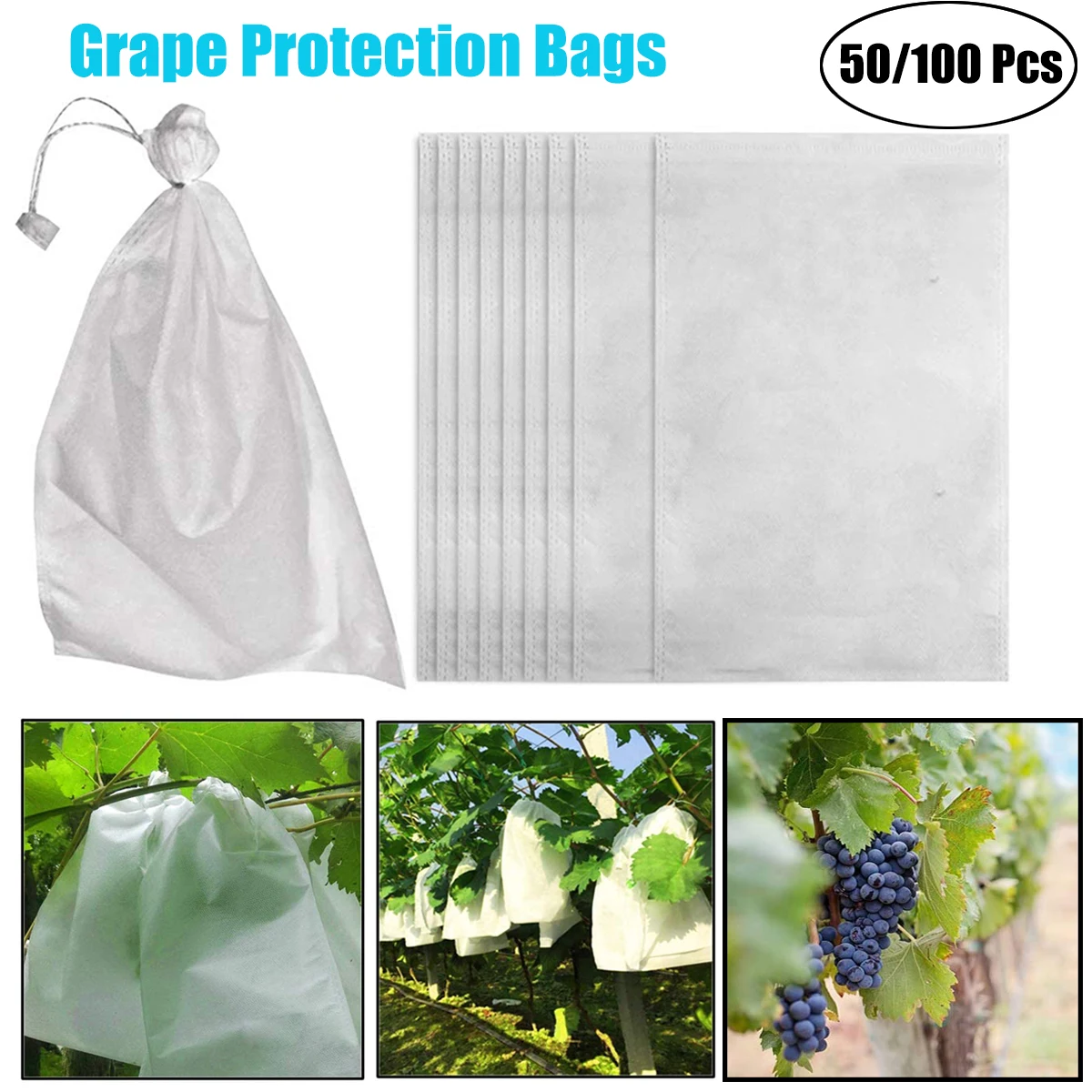 Tanio 50/100 sztuk wielokrotnego użytku winogron ochrony torby włóknina owoce