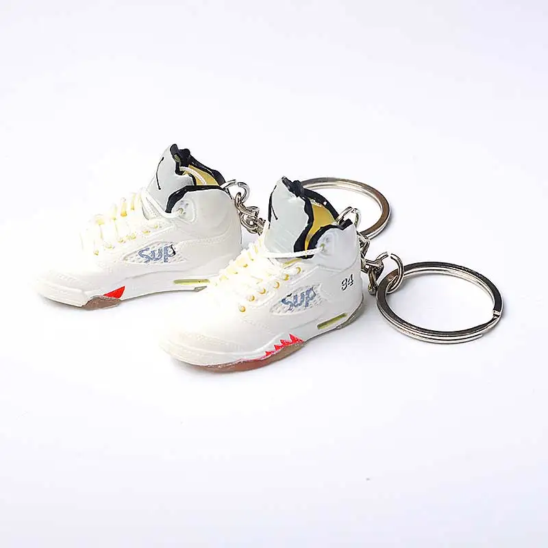 a pair w metal ring Дропшиппинг кроссовки обувь брелок Назад в будущее 3D мини-кроссовки Bred beanned Спортивная обувь Кроссовки брелки - Цвет: a pair w metal ring
